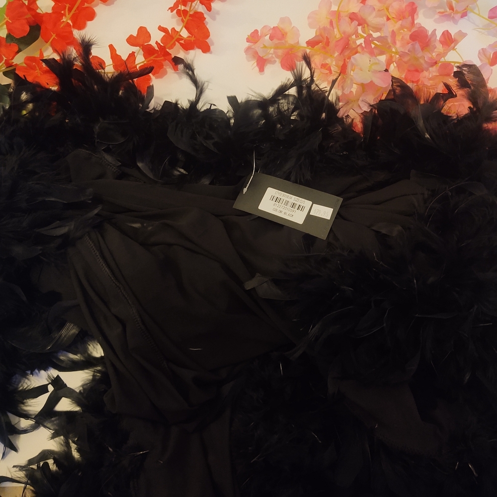 Feather semi translucent robe